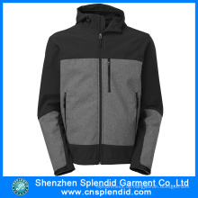 2016 China Herstellung konkurrenzfähiger Preis Softshell schwarz mit grauer Jacke